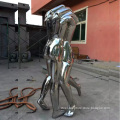 polished abstract stainless steel tree sculpture life size stainless steel two figure sculpture